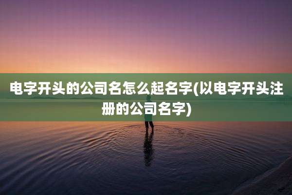 电字开头的公司名怎么起名字(以电字开头注册的公司名字)