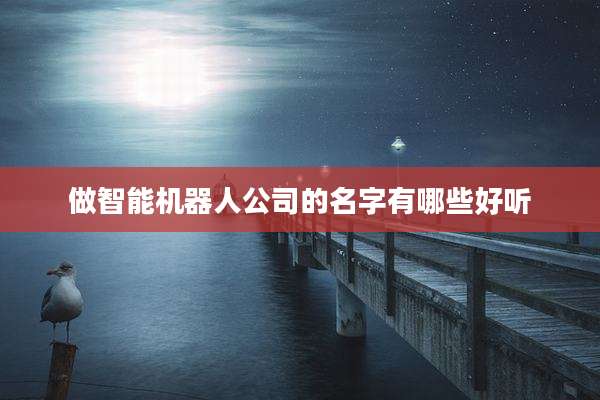 做智能机器人公司的名字有哪些好听