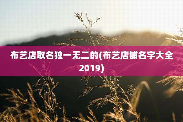 布艺店取名独一无二的(布艺店铺名字大全2019)