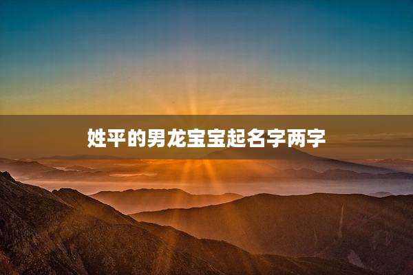 姓平的男龙宝宝起名字两字