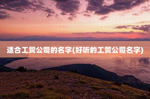 适合工贸公司的名字(好听的工贸公司名字)