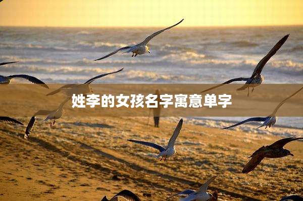 姓李的女孩名字寓意单字