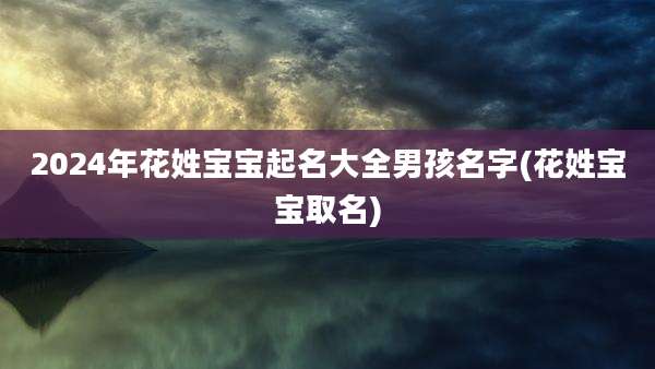 2024年花姓宝宝起名大全男孩名字(花姓宝宝取名)
