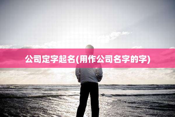 公司定字起名(用作公司名字的字)