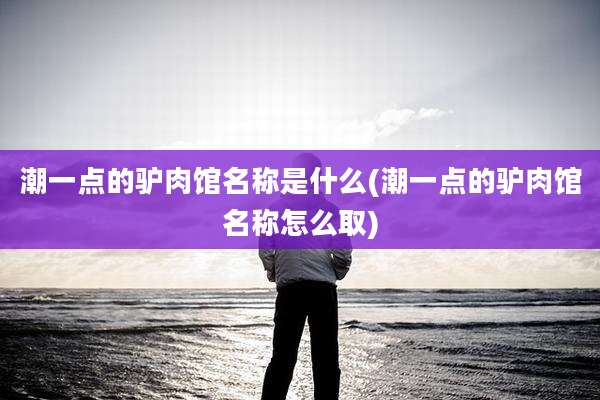 潮一点的驴肉馆名称是什么(潮一点的驴肉馆名称怎么取)