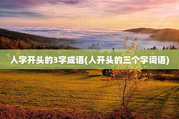 人字开头的3字成语(人开头的三个字词语)