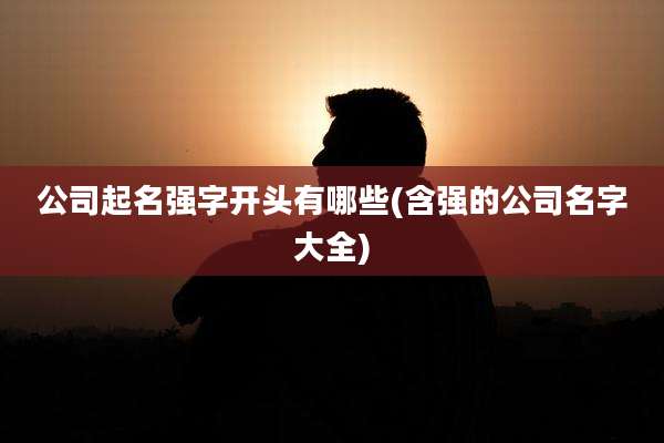 公司起名强字开头有哪些(含强的公司名字大全)