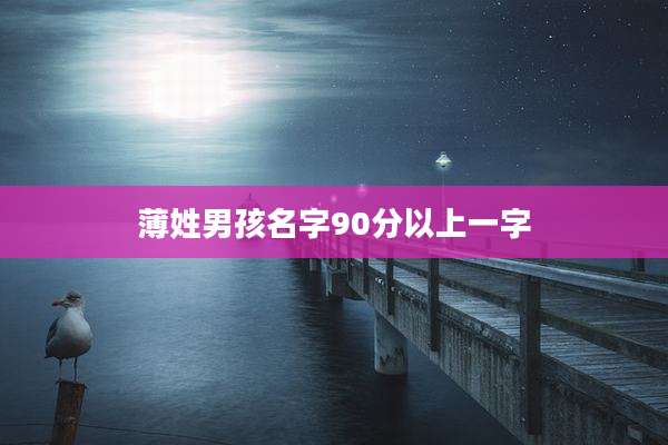 薄姓男孩名字90分以上一字