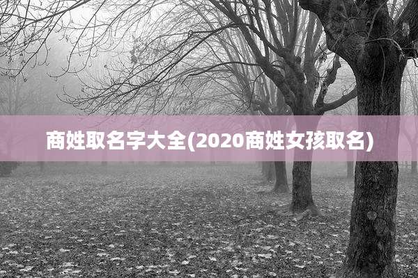 商姓取名字大全(2020商姓女孩取名)