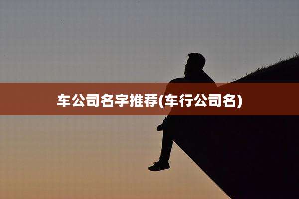 车公司名字推荐(车行公司名)