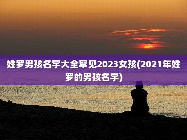 姓罗男孩名字大全罕见2023女孩(2021年姓罗的男孩名字)