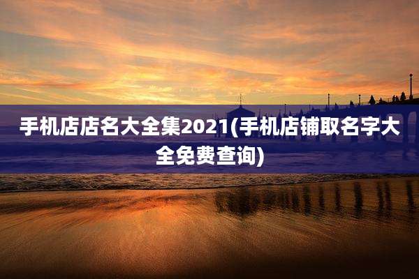 手机店店名大全集2021(手机店铺取名字大全免费查询)
