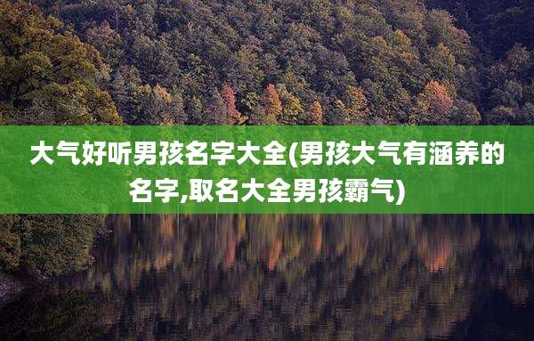 大气好听男孩名字大全(男孩大气有涵养的名字,取名大全男孩霸气)