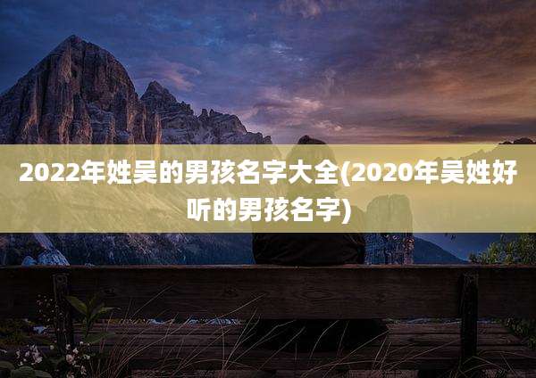2022年姓吴的男孩名字大全(2020年吴姓好听的男孩名字)