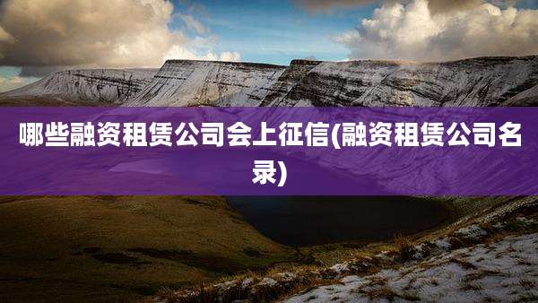 哪些融资租赁公司会上征信(融资租赁公司名录)