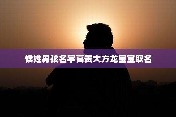 候姓男孩名字高贵大方龙宝宝取名