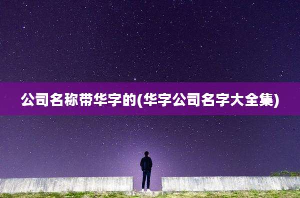 公司名称带华字的(华字公司名字大全集)