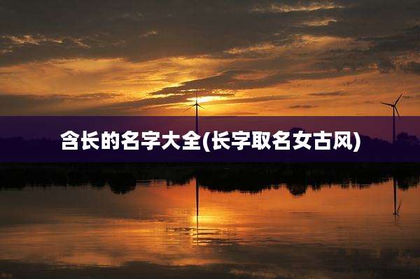 含长的名字大全(长字取名女古风)