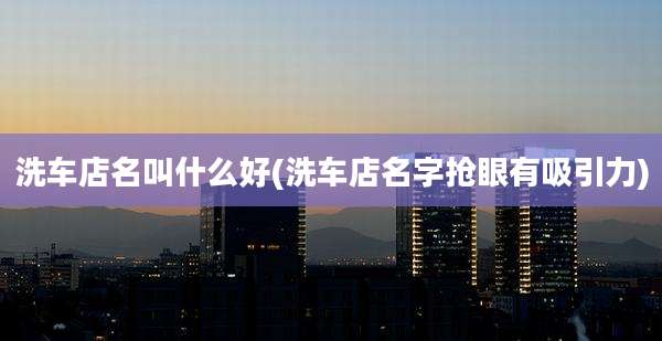 洗车店名叫什么好(洗车店名字抢眼有吸引力)