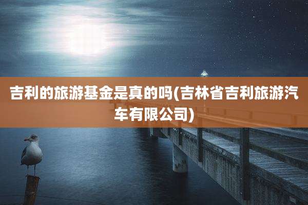 吉利的旅游基金是真的吗(吉林省吉利旅游汽车有限公司)