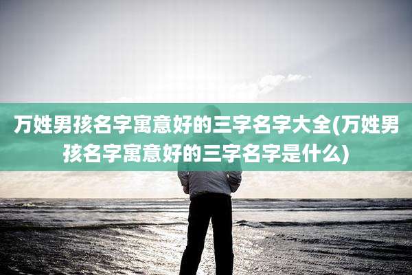 万姓男孩名字寓意好的三字名字大全(万姓男孩名字寓意好的三字名字是什么)