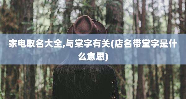 家电取名大全,与棠字有关(店名带堂字是什么意思)