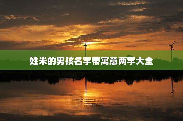 姓米的男孩名字带寓意两字大全