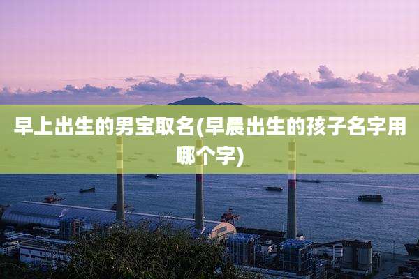 早上出生的男宝取名(早晨出生的孩子名字用哪个字)