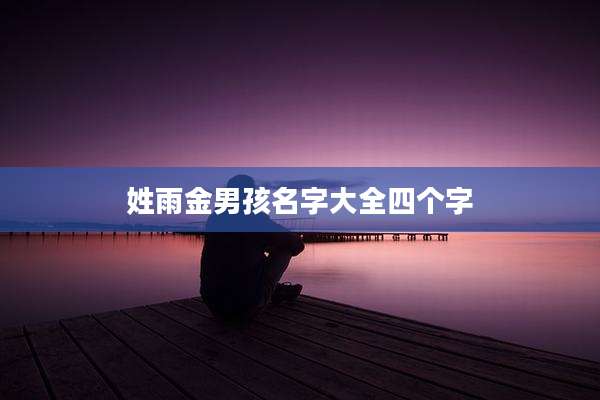 姓雨金男孩名字大全四个字