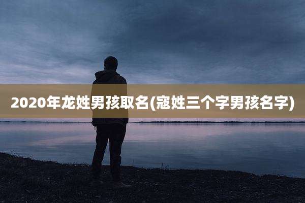 2020年龙姓男孩取名(寇姓三个字男孩名字)