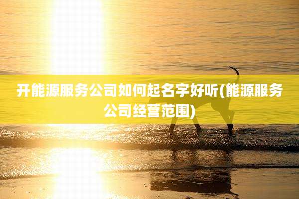 开能源服务公司如何起名字好听(能源服务公司经营范围)