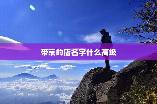 带京的店名字什么高级