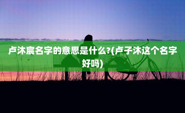 卢沐宸名字的意思是什么?(卢子沐这个名字好吗)