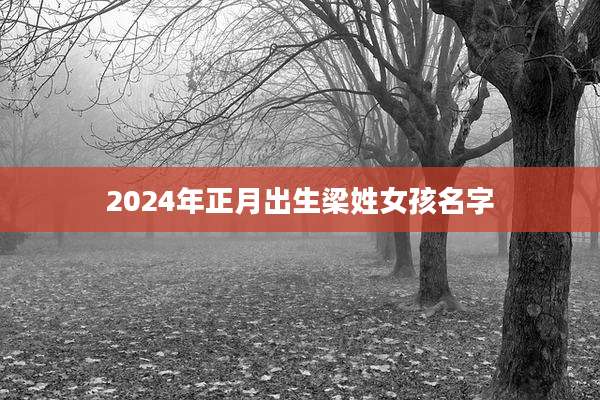 2024年正月出生梁姓女孩名字