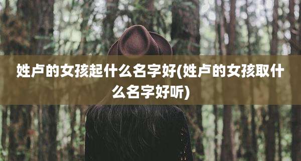 姓卢的女孩起什么名字好(姓卢的女孩取什么名字好听)