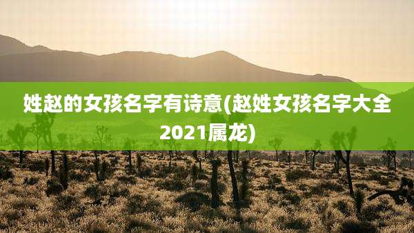 姓赵的女孩名字有诗意(赵姓女孩名字大全2021属龙)