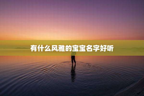 有什么风雅的宝宝名字好听