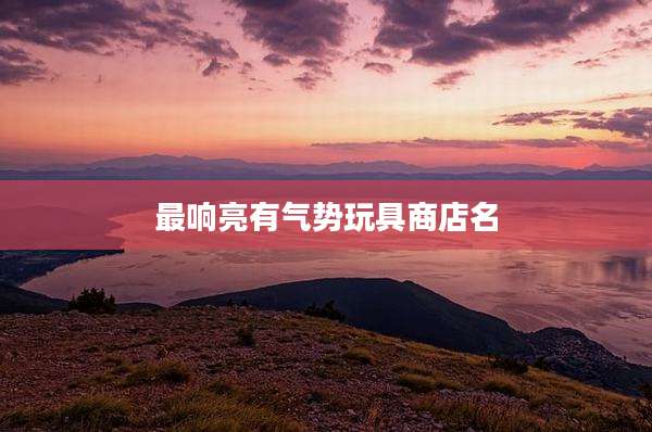 最响亮有气势玩具商店名