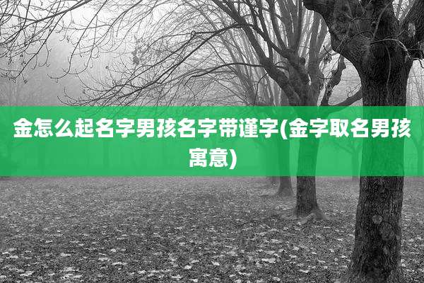 金怎么起名字男孩名字带谨字(金字取名男孩寓意)