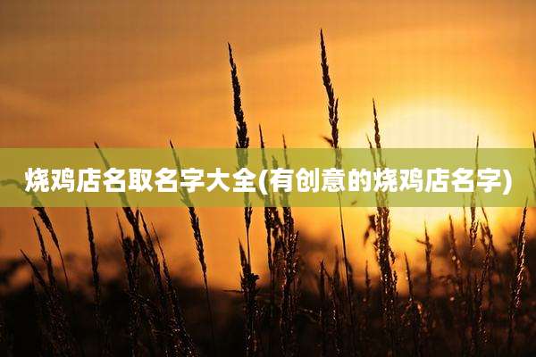 烧鸡店名取名字大全(有创意的烧鸡店名字)