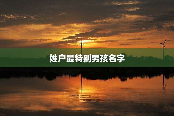 姓户最特别男孩名字