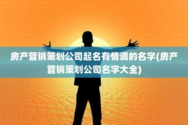 房产营销策划公司起名有情调的名字(房产营销策划公司名字大全)