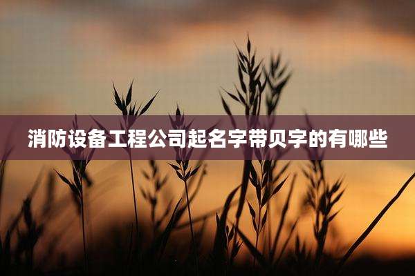 消防设备工程公司起名字带贝字的有哪些