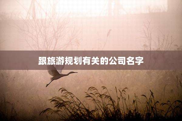 跟旅游规划有关的公司名字