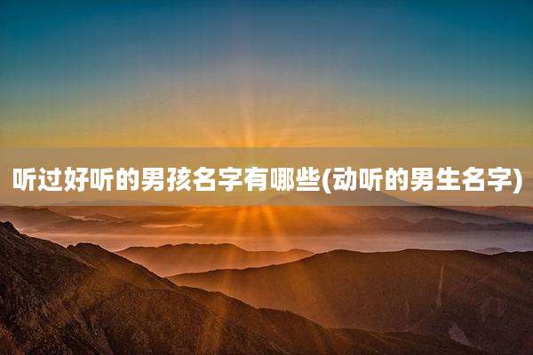 听过好听的男孩名字有哪些(动听的男生名字)