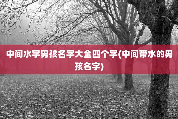 中间水字男孩名字大全四个字(中间带水的男孩名字)