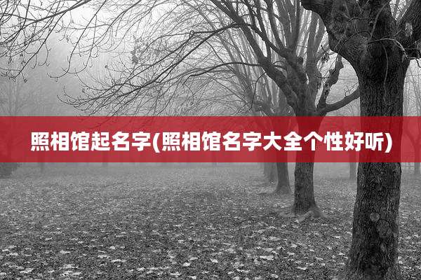 照相馆起名字(照相馆名字大全个性好听)
