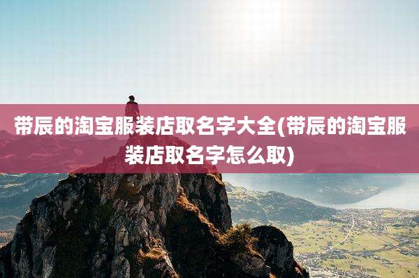 带辰的淘宝服装店取名字大全(带辰的淘宝服装店取名字怎么取)