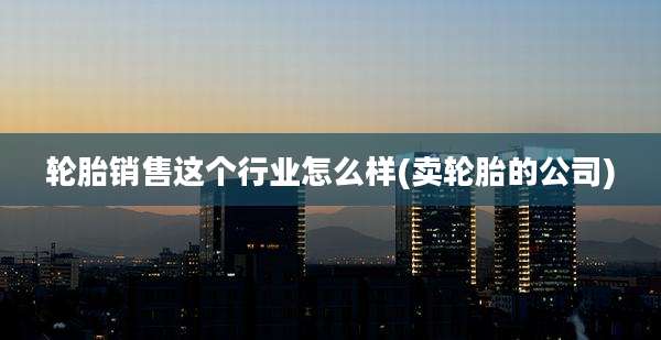 轮胎销售这个行业怎么样(卖轮胎的公司)