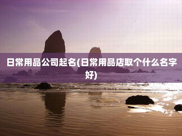 日常用品公司起名(日常用品店取个什么名字好)